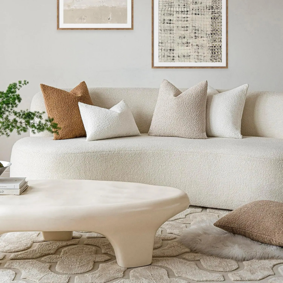 Soft Boucle Throw Pillow Cover 45x45cm Home Decor