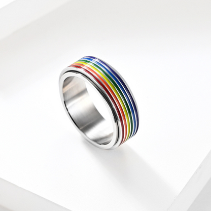 Colorful Metal Rainbow Band Ring
