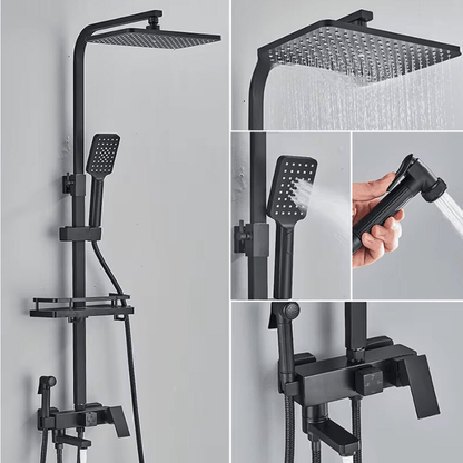 Premium Rain Shower Head Set with Adjustable Brass_fixture