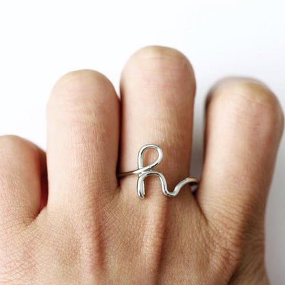 Alphabet Letter Adjustable Ring