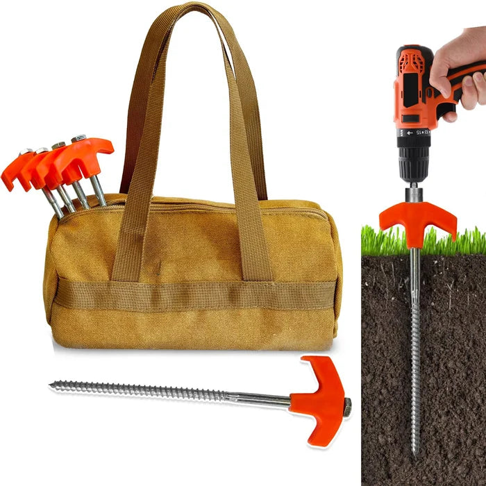 Adjustable Screw in Tent Stakes
