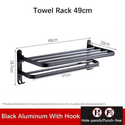 Space Saving Aluminum Folding Towel Rack