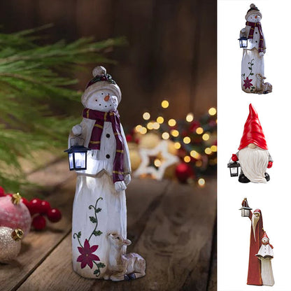 Winter Snowman Solar Powered Lantern