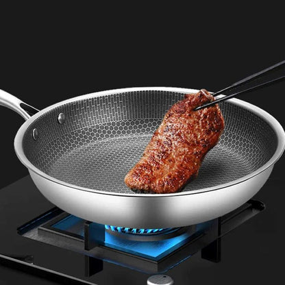 Premium Stainless Steel Hexagon Fry Pan