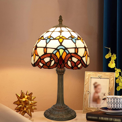 Elegant Stained Glass Table Lamp for Cozy Home Lighting - Yeezlab