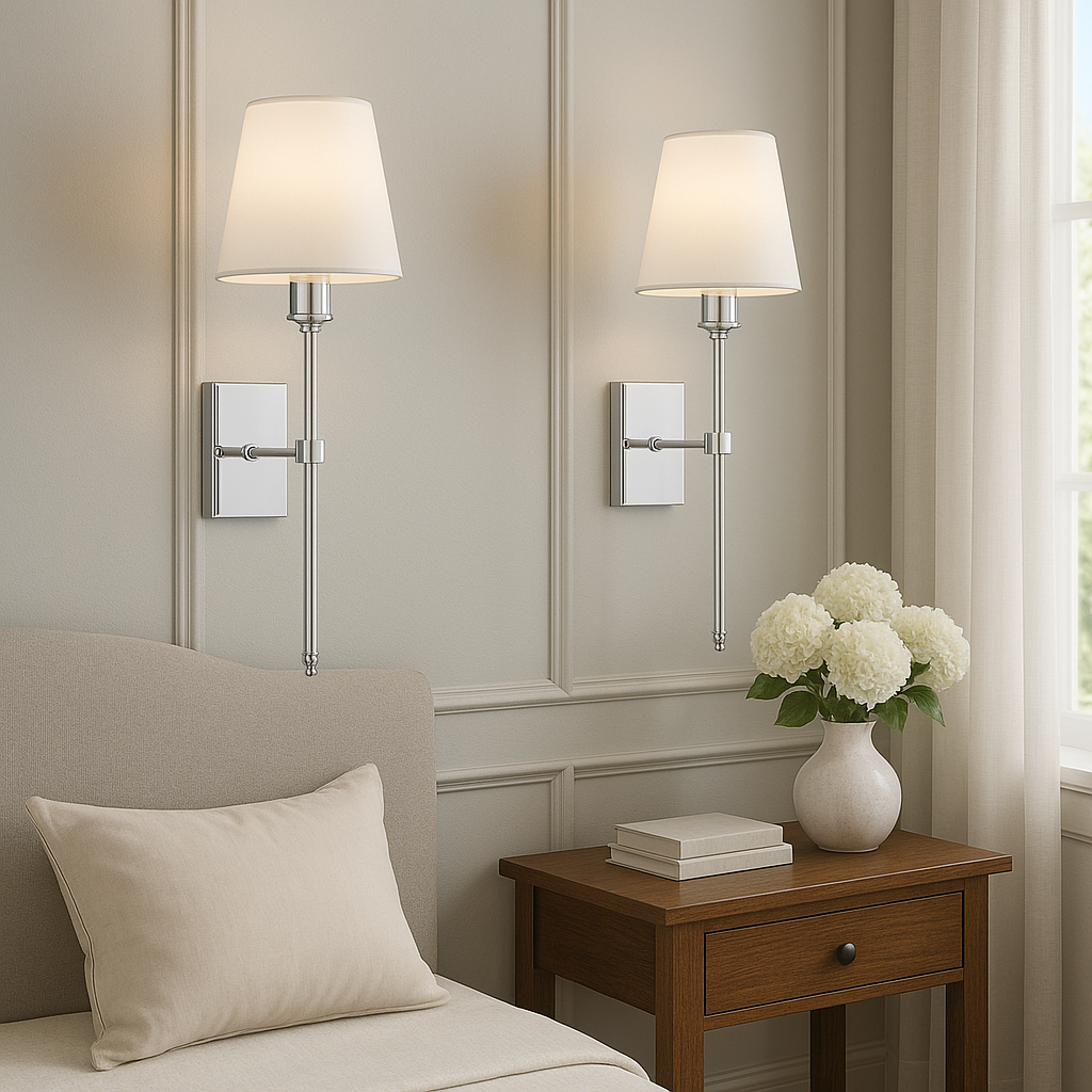 Modern 2-Pack Wall Light Fixtures for Bedroom or Bathroom