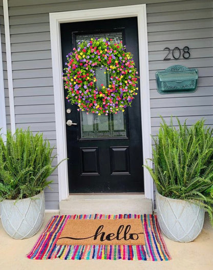 Fresh Floral Spring Wreath for Front Door