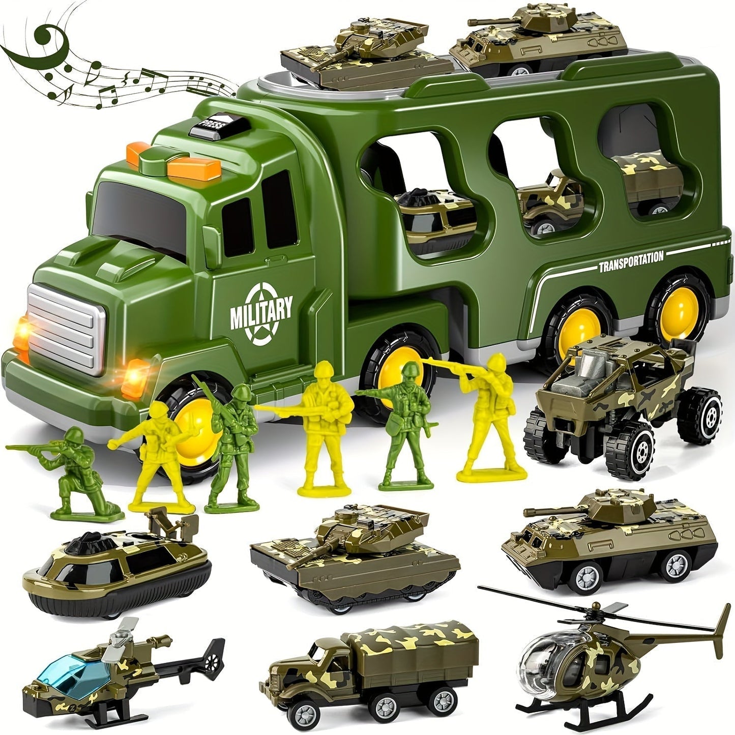 Ultimate Military Playset with 14 Action Figures and Vehicles - Yeezlab