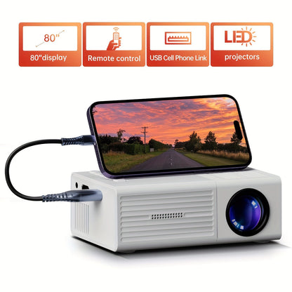 Mini LED Projector 3000 Lumens – Portable HD Home Cinema Projector with HDMI and USB