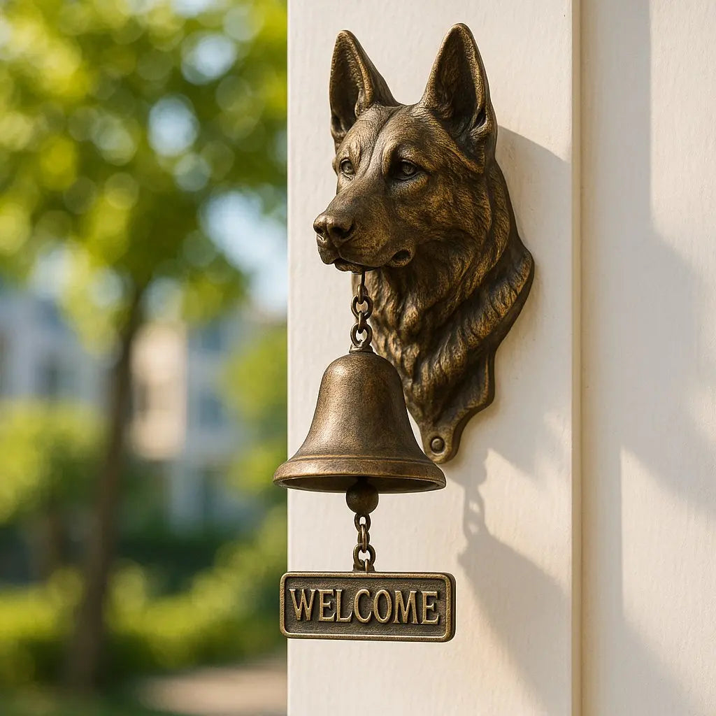 Stylish Bronze Wall Bell with Dog Design - Yeezlab