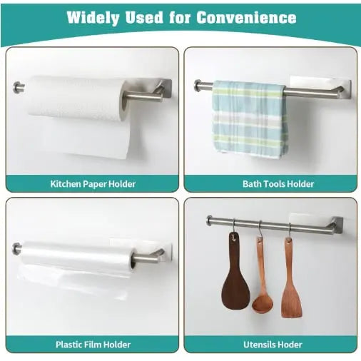 Easy Install Wall Paper Towel Holder 2-Piece Set