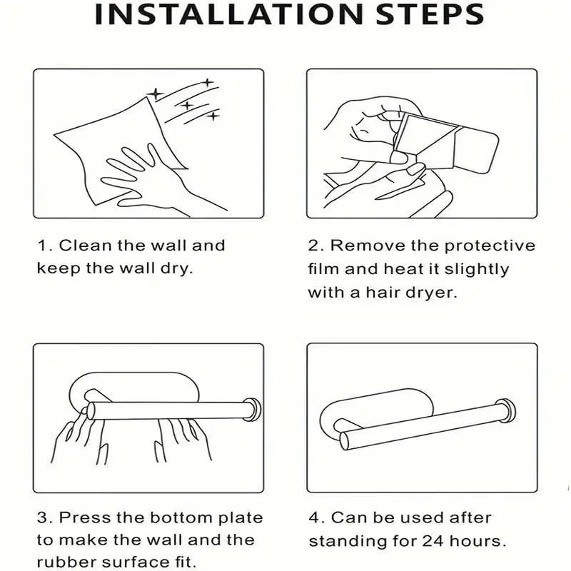 Easy Install Wall Paper Towel Holder 2-Piece Set