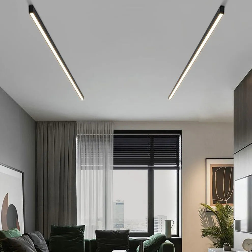 Sleek Black LED Ceiling Light Modern Linear Design