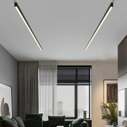 Sleek Black LED Ceiling Light Modern Linear Design