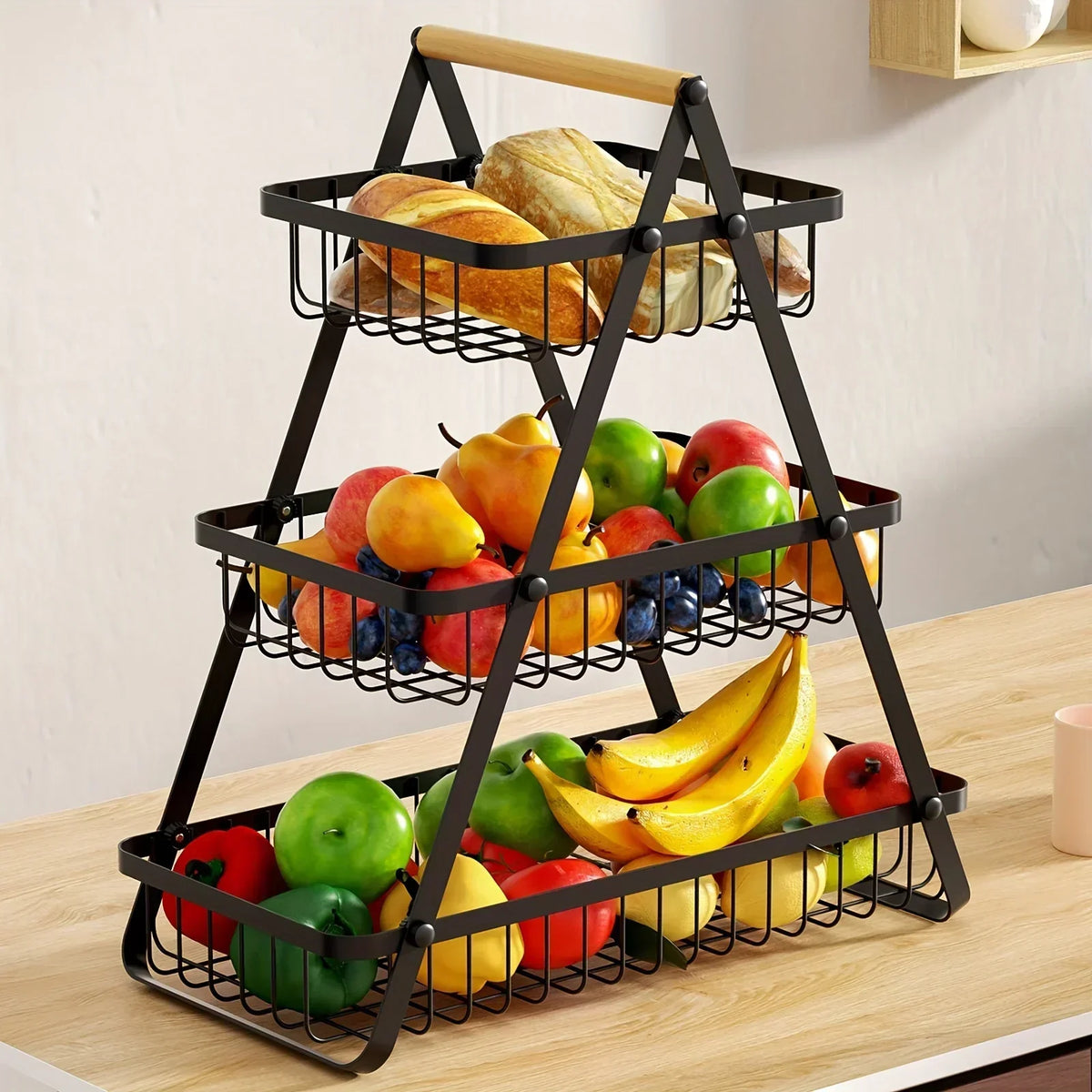 Compact 3-Tier Kitchen Fruit Stand