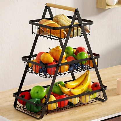 Compact 3-Tier Kitchen Fruit Stand