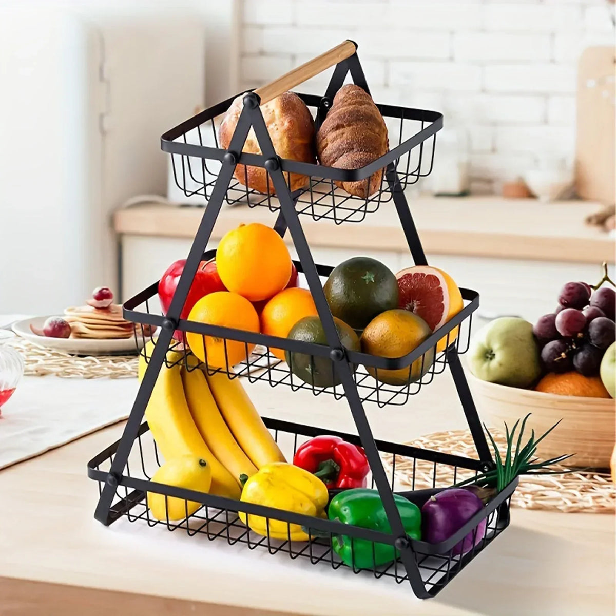 Compact 3-Tier Kitchen Fruit Stand