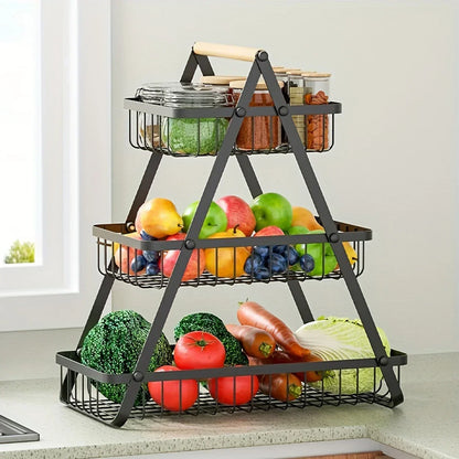 Compact 3-Tier Kitchen Fruit Stand