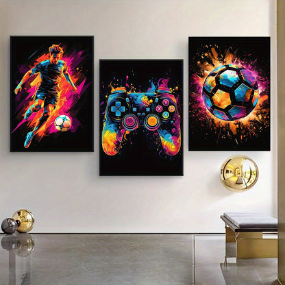 Stylish Football Wall Art Abstract Game Prints
