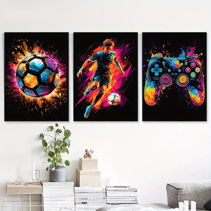 Stylish Football Wall Art Abstract Game Prints