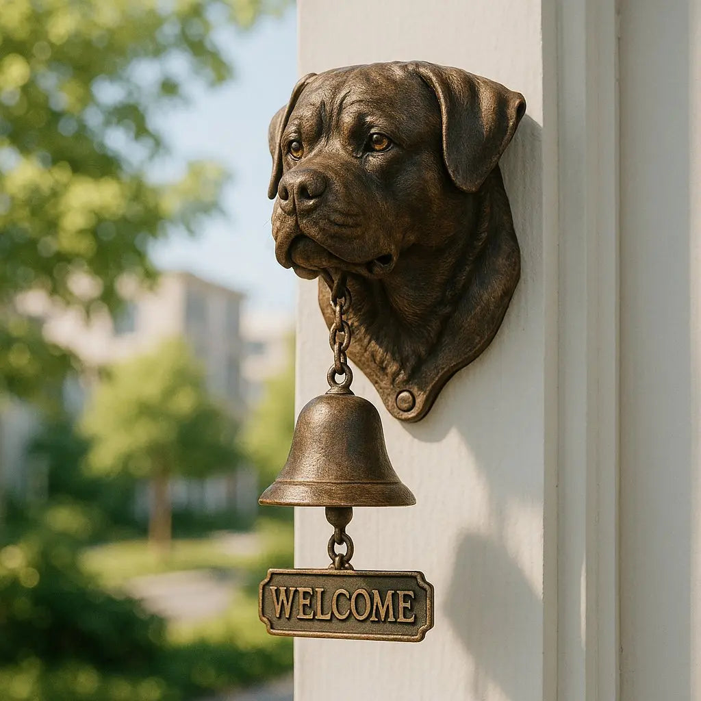 Stylish Bronze Wall Bell with Dog Design