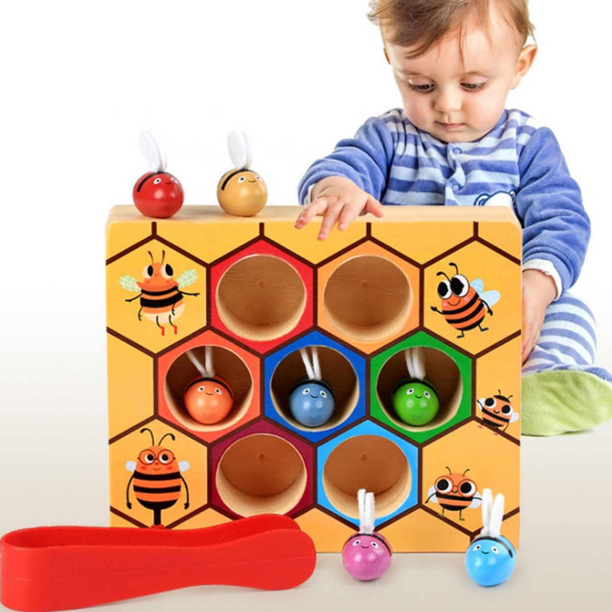 Natural Wooden Learning Toy for Kids Motor Skills