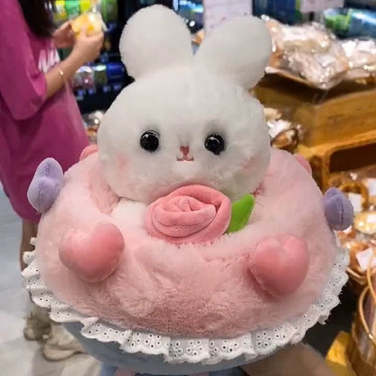 Cute Rabbit Soft Toy Flower Bundle
