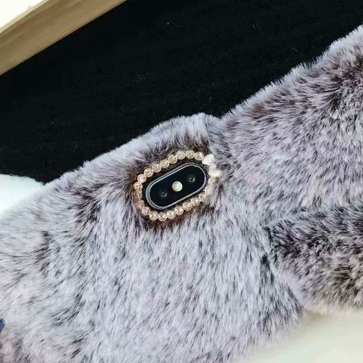 Grey Fox Grid Pattern iPhone Phone Case