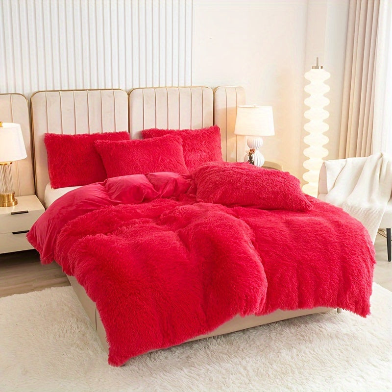Cozy Fleece Duvet Cover Set with Zipper
