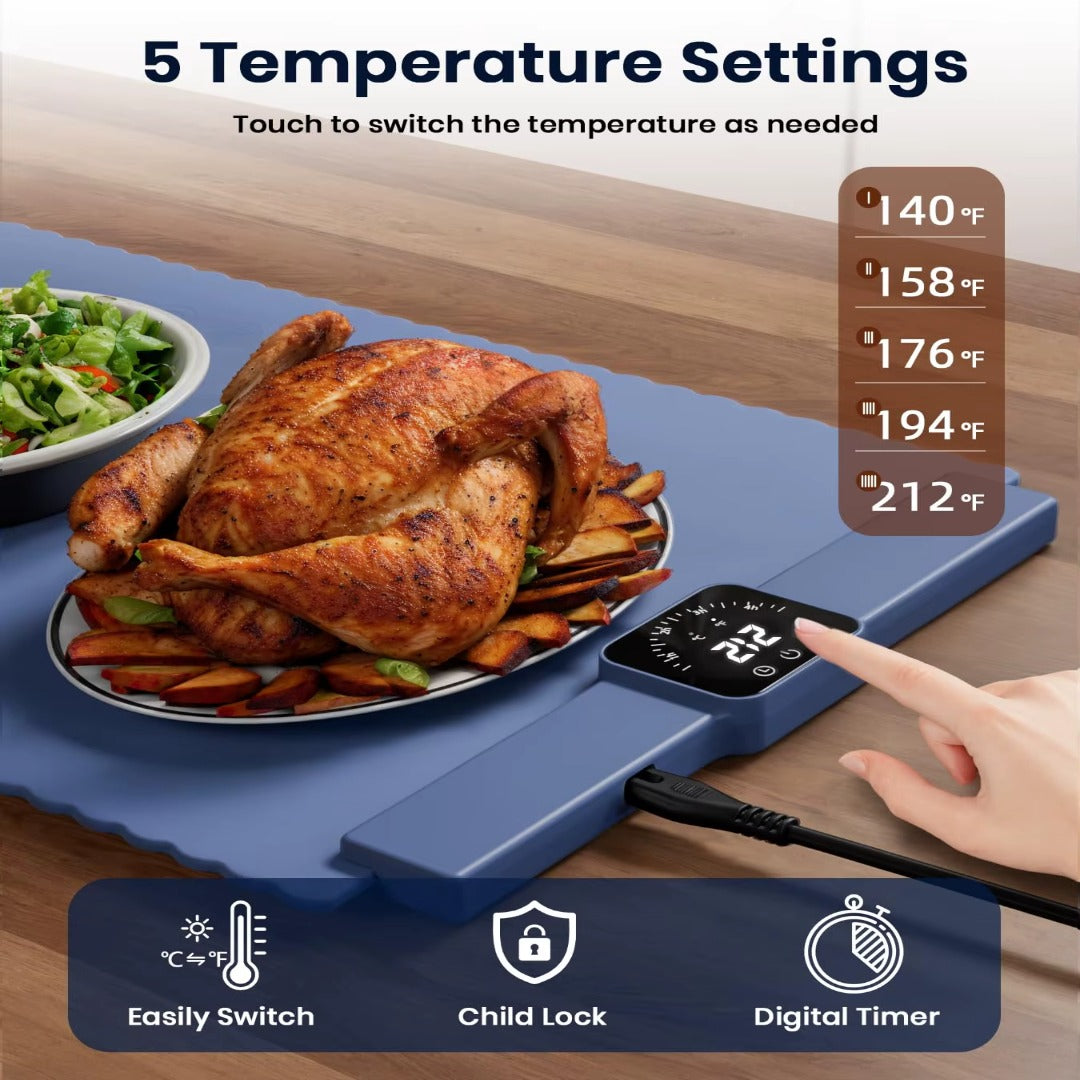 Portable Easy Heat Food Warming Tray Mat - Yeezlab