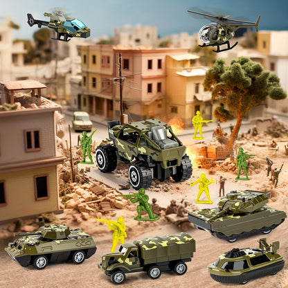 Ultimate Military Playset with 14 Action Figures and Vehicles