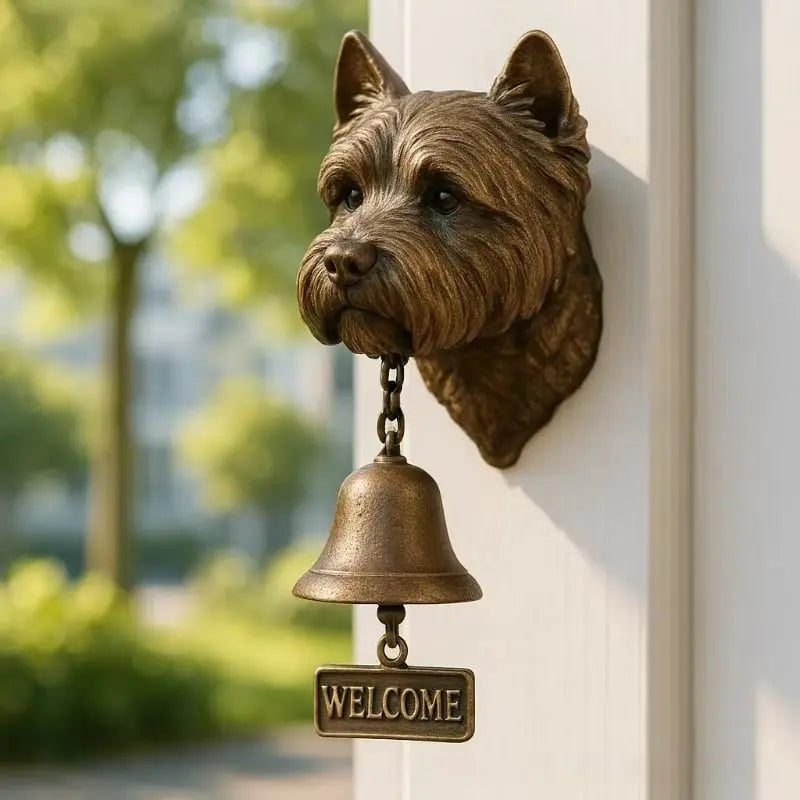 Stylish Bronze Wall Bell with Dog Design