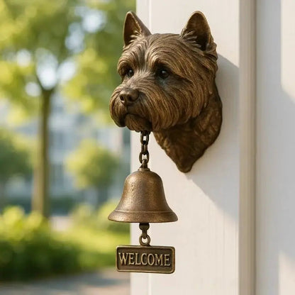 Stylish Bronze Wall Bell with Dog Design