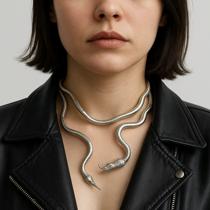 Edgy Snake Chain Double Layer Necklace
