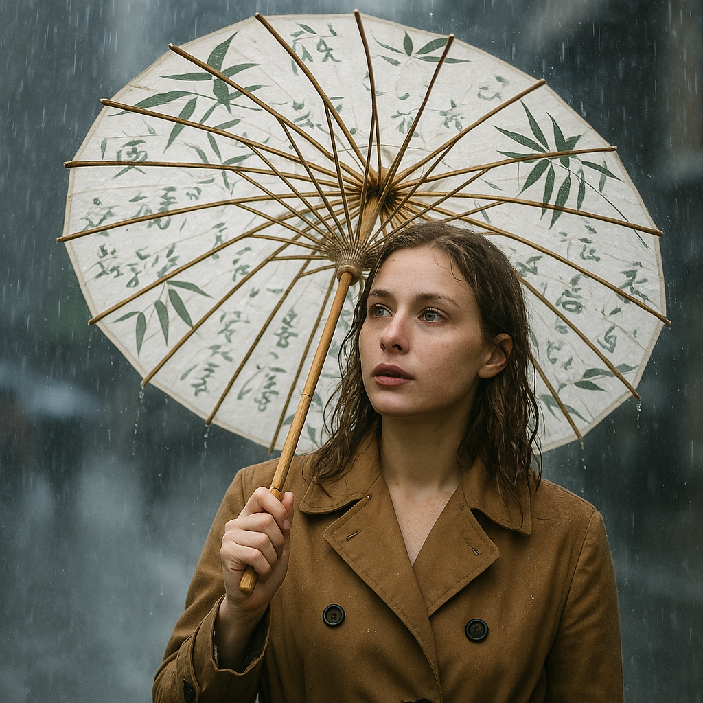 Natural Bamboo Artistic Walking Umbrella
