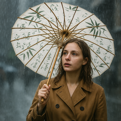 Natural Bamboo Artistic Walking Umbrella