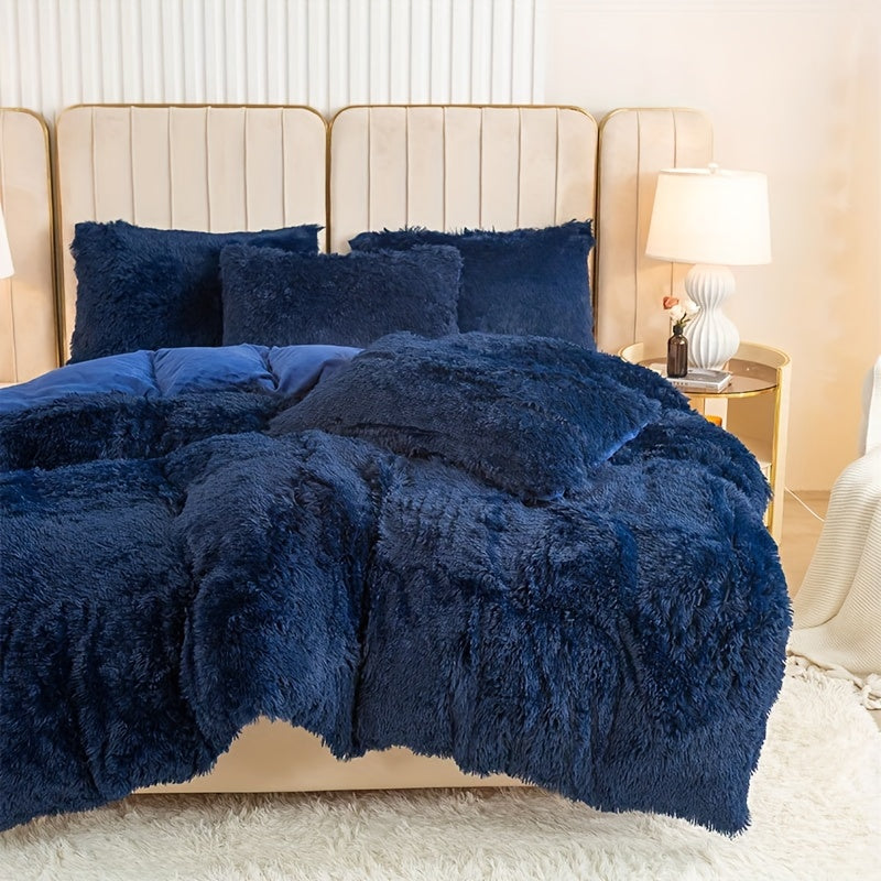 Cozy Fleece Duvet Cover Set with Zipper