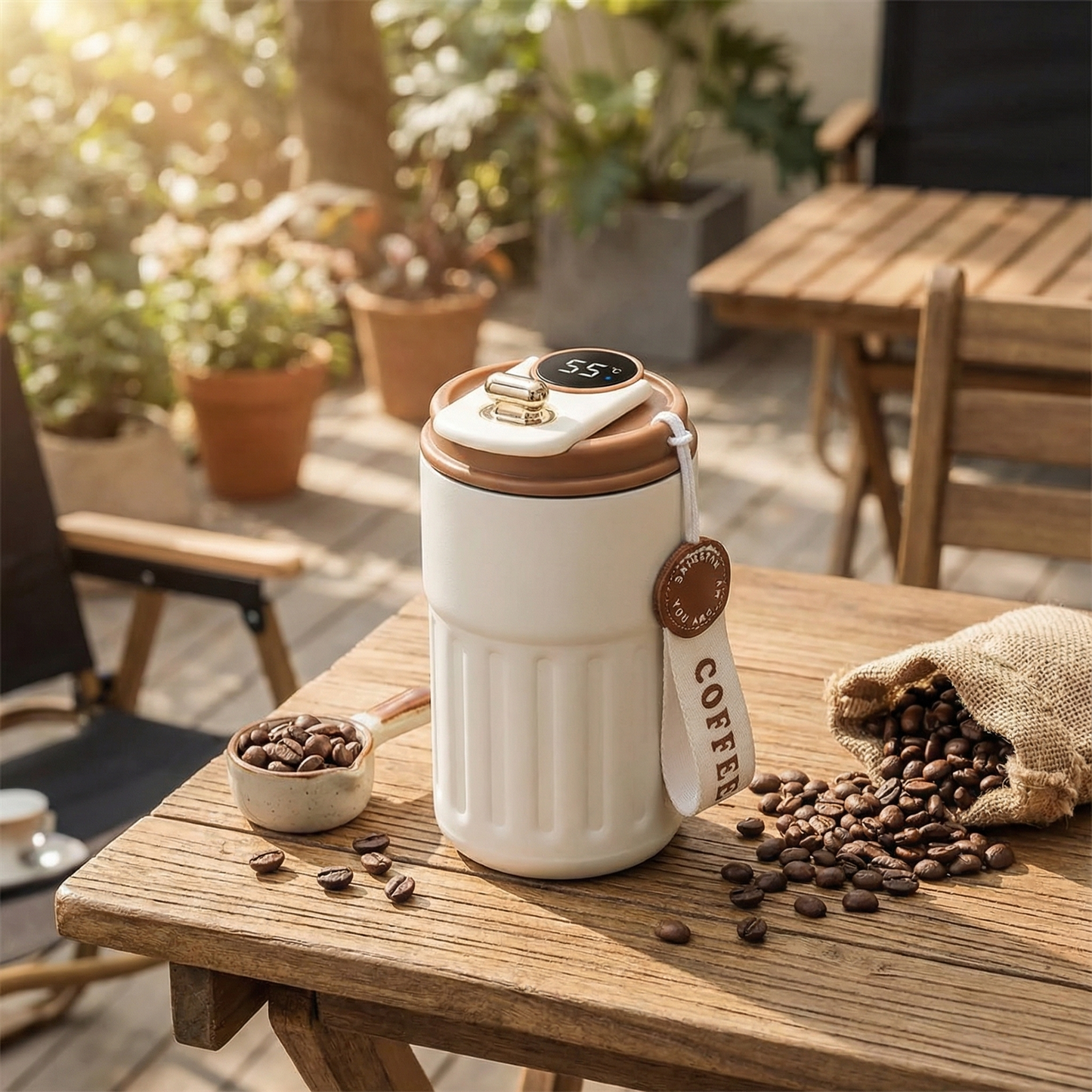 450ml smart travel mug with LED temperature display