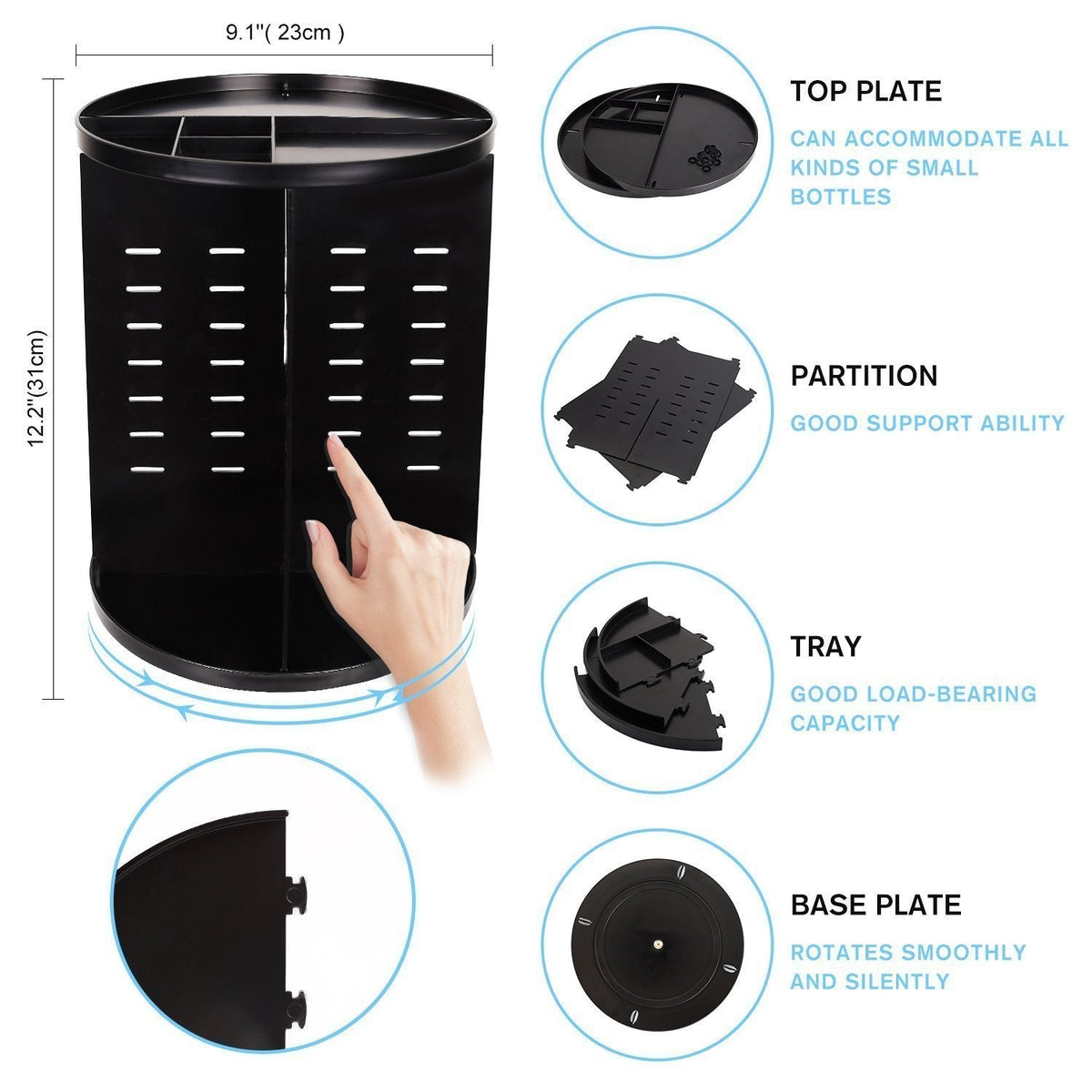 Rotating Desk Storage Organizer