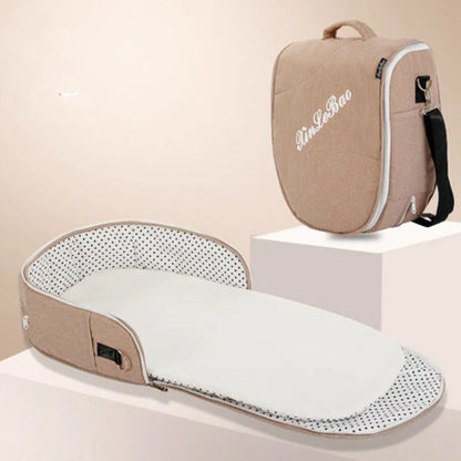 Portable Baby Travel Bed with Canopy and Storage Bag