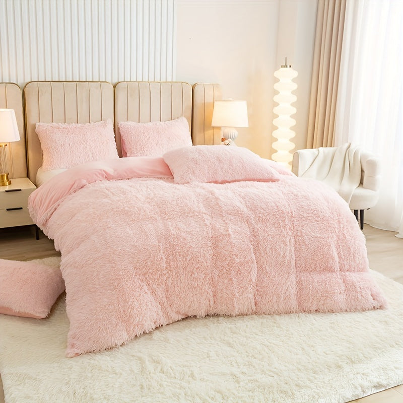 Cozy Fleece Duvet Cover Set with Zipper