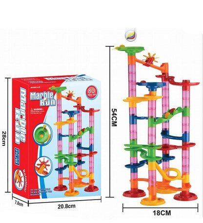 Colorful Marble Run Building Blocks Tower Playset