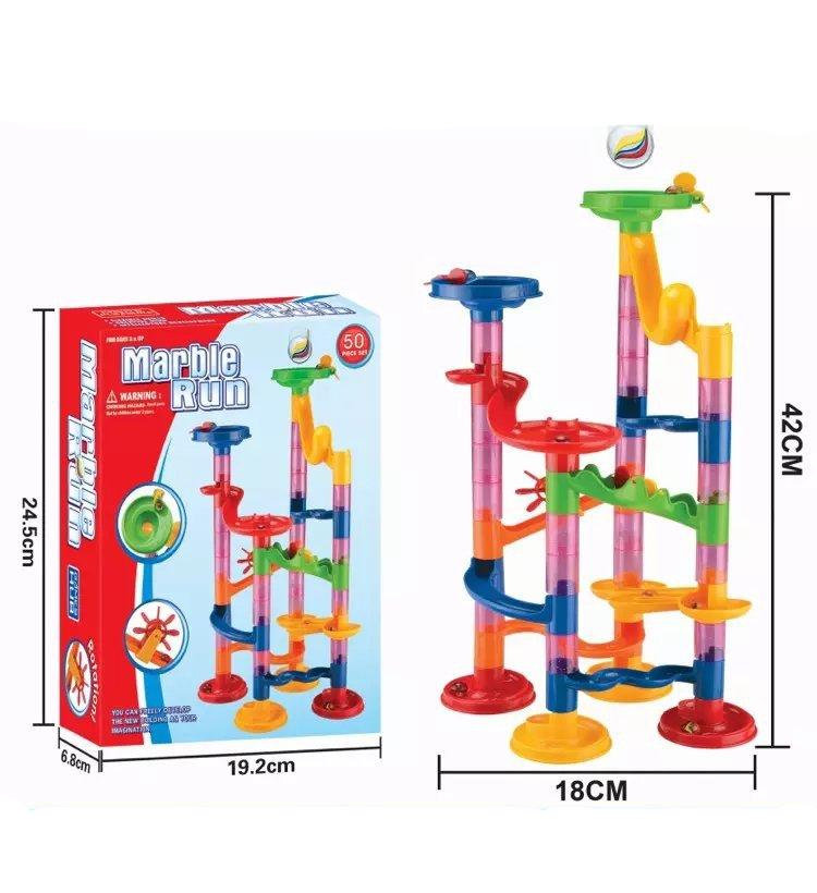 Colorful Marble Run Building Blocks Tower Playset