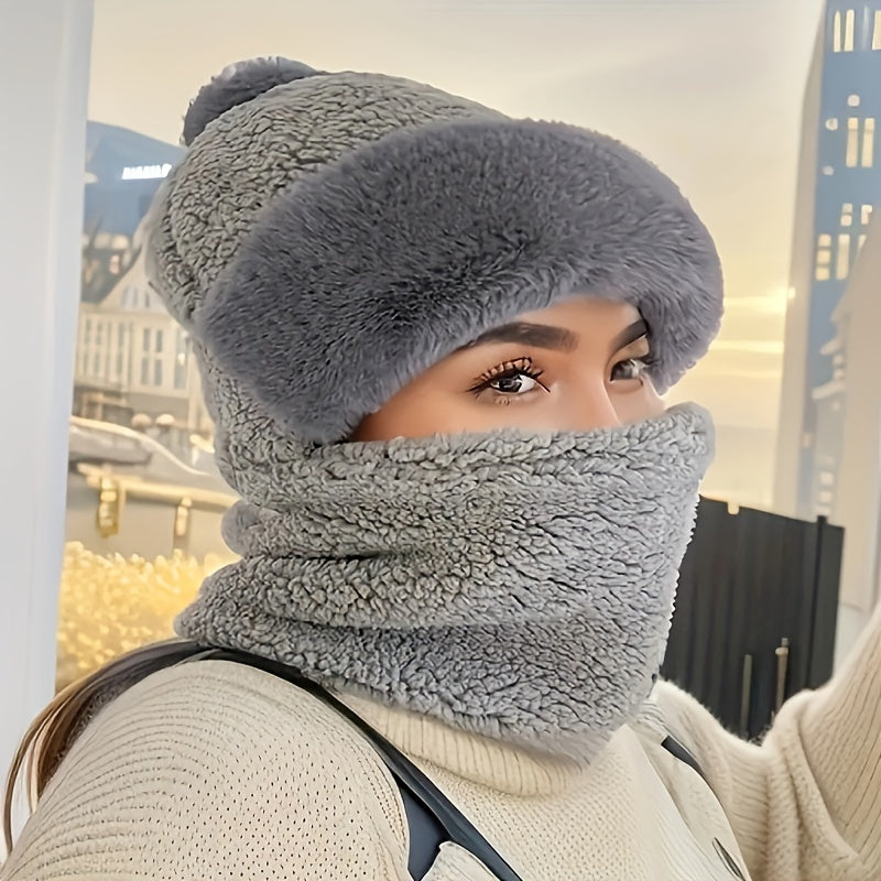 Soft Fleece Beanie and Scarf Set