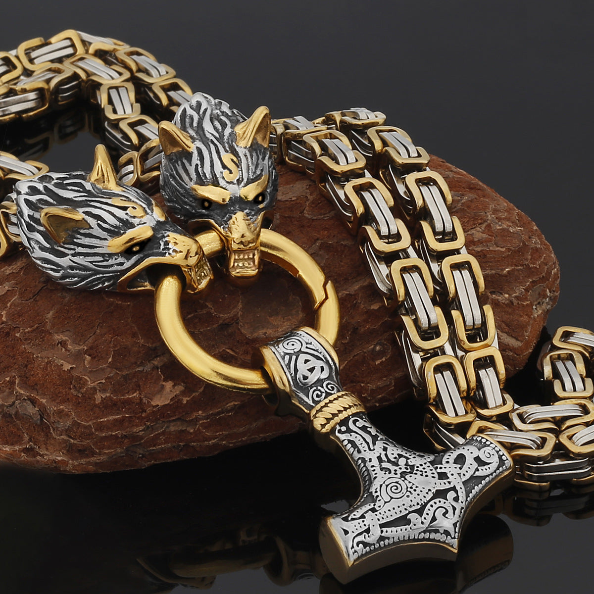 Tough Viking Thor Hammer Steel Mens Necklace - Yeezlab