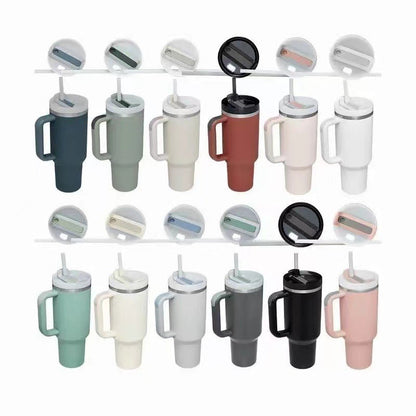 Large Insulated Coffee Mug with Lid and Straw