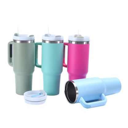 Large Insulated Coffee Mug with Lid and Straw - Yeezlab