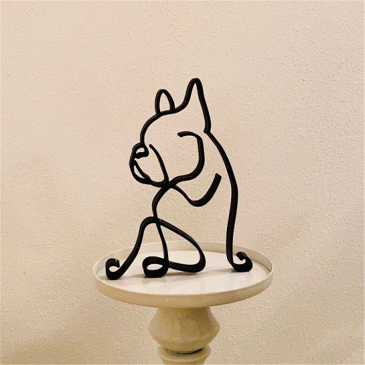 Modern Pet Figurine Metal Home Decor Statue