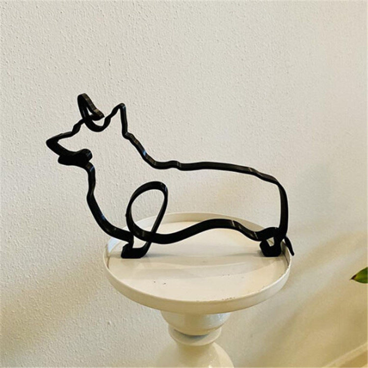 Modern Pet Figurine Metal Home Decor Statue