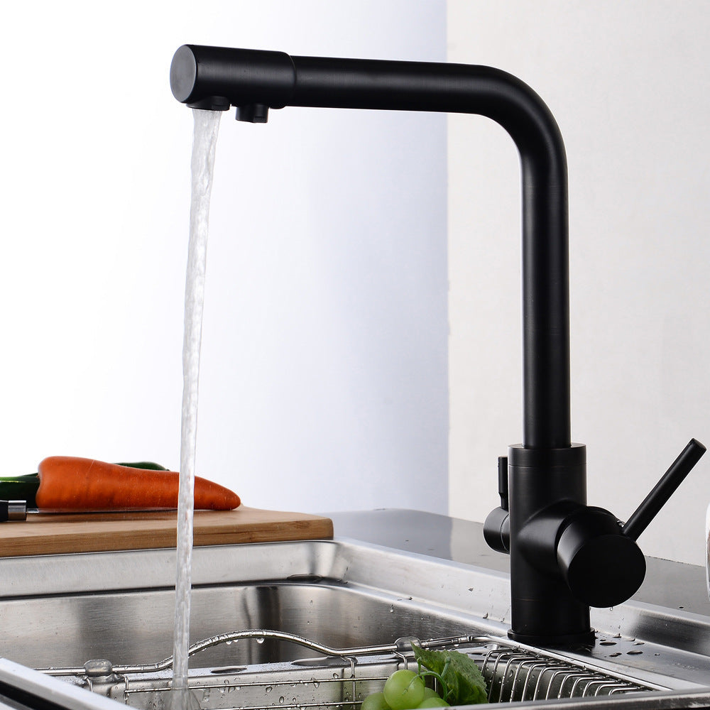 Stainless Steel 3-in-1 Kitchen Faucet Hot Cold Water Mixer - Yeezlab